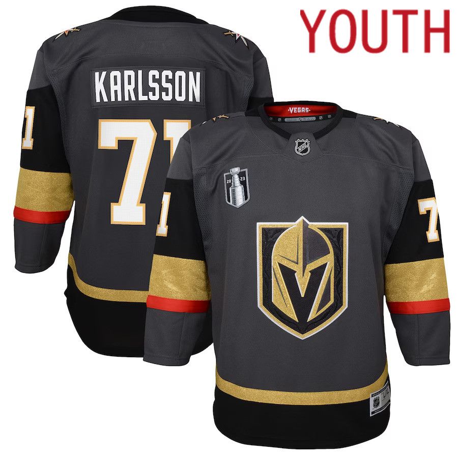 Youth Vegas Golden Knights 71 William Karlsson Black 2023 Stanley Cup Final Alternate Premier Player NHL Jersey